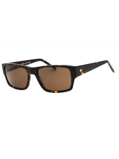 Tommy Hilfiger Rectangular Mini Sunglasses For Men In Black