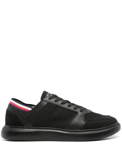 Tommy Hilfiger Recycled-polyester Blend Mesh Sneakers In Black
