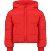Tommy Hilfiger Red Down Jacket For Girl With Logo In Red