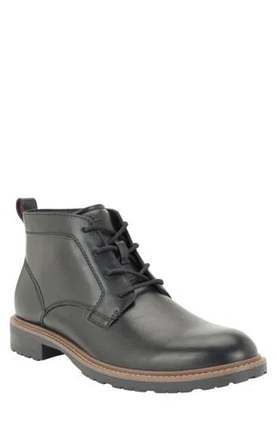 Tommy Hilfiger Reesh Faux Leather Chukka Boot In Black