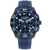 Tommy Hilfiger Men's Chronograph Blue Silicone Strap Watch, 44mm In Blue