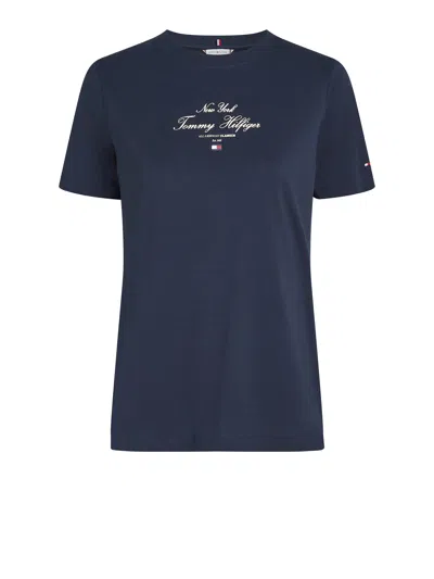 Tommy Hilfiger Regenerative Cotton T-shirt In Blue