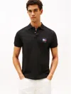 Tommy Hilfiger Regular Fit 1985 Flag Graphic Pique Polo In Black