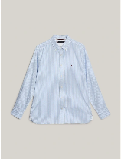 Tommy Hilfiger Regular Fit 1985 Thflex Shirt In Copenhagen Blue / White