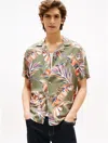 Tommy Hilfiger Regular Fit Banana Leaf Print Camp Shirt In Green