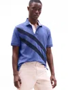 Tommy Hilfiger Regular Fit Banner Stripe Polo In Faded Indigo