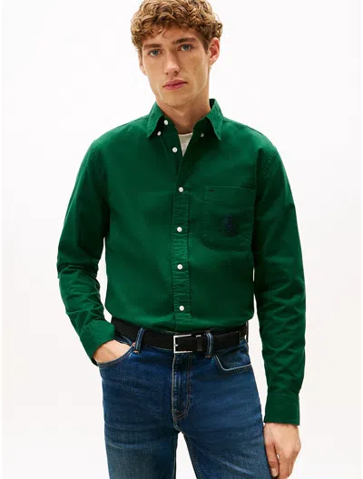 Tommy Hilfiger Regular Fit Brushed Oxford Shirt In Green