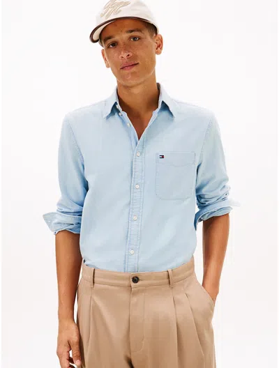 Tommy Hilfiger Regular Fit Chambray Pocket Shirt In Blue