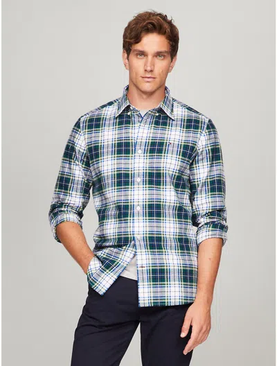 Tommy Hilfiger Regular Fit Check Flannel Shirt In Navy Multi