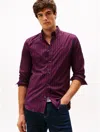 Tommy Hilfiger Regular Fit Check Stretch Poplin Shirt In Red