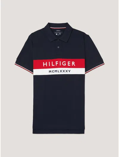 Tommy Hilfiger Regular Fit Colorblock Polo In Desert Sky