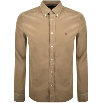 Tommy Hilfiger Regular Fit Corduroy Shirt Brown