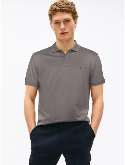 Tommy Hilfiger Regular Fit Cotton Polo In Hydrogen Grey