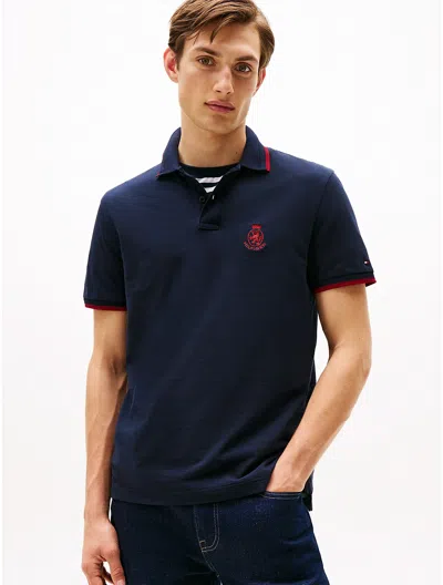 TOMMY HILFIGER REGULAR FIT CREST LOGO PIQUE POLO