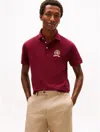 Tommy Hilfiger Regular Fit Crest Logo Pique Polo In Burgundy