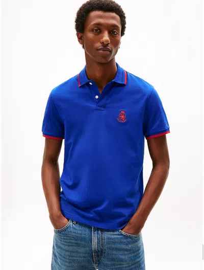 Tommy Hilfiger Regular Fit Crest Logo Pique Polo In Multi