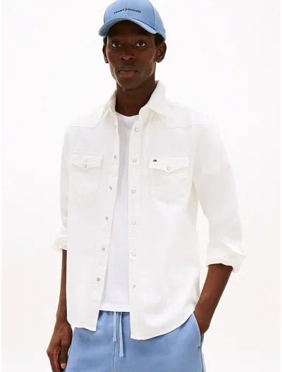 Tommy Hilfiger Regular Fit Denim Western Shirt In Sand