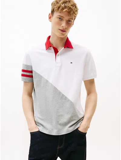 Tommy Hilfiger Regular Fit Diagonal Colorblock Polo