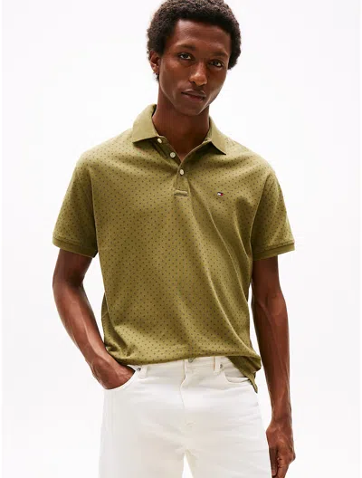 Tommy Hilfiger Regular Fit Dot Interlock Polo In Uniform Olive