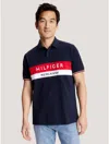 Tommy Hilfiger Regular Fit Embroidered Hilfiger Polo In Desert Sky
