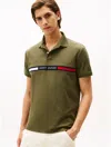 Tommy Hilfiger Regular Fit Embroidered Stripe Polo In Green