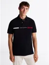 Tommy Hilfiger Regular Fit Embroidered Stripe Polo In Navy