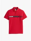 Tommy Hilfiger Regular Fit Flag Logo Stretch Polo In Medium Red