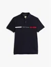 Tommy Hilfiger Regular Fit Flag Logo Stretch Polo In Navy