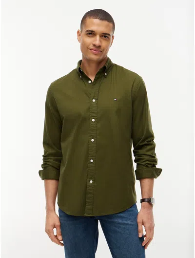 Tommy Hilfiger Regular Fit Flex Flannel Shirt In Green