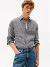 Tommy Hilfiger Regular Fit Gingham Linen Shirt In Blue