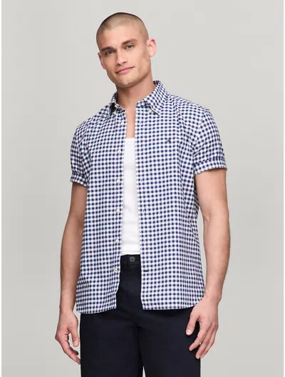 Tommy Hilfiger Regular Fit Gingham Short In Dark Navy/optic White