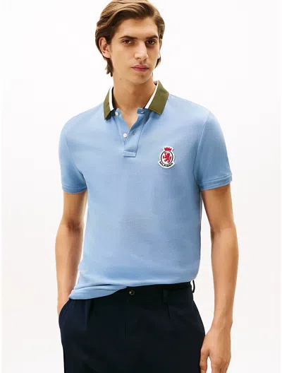 Tommy Hilfiger Regular Fit Herringbone Collar Polo In Blue