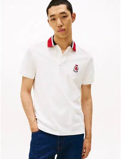 Tommy Hilfiger Regular Fit Herringbone Collar Polo In White