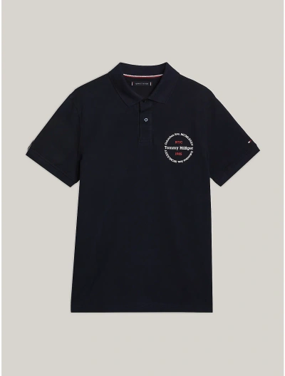 Tommy Hilfiger Regular Fit Hilfiger Graphic Polo In Navy