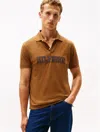 Tommy Hilfiger Regular Fit Hilfiger Logo Polo In Brown