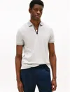 Tommy Hilfiger Regular Fit Interlock Zip Polo In Neutral
