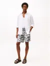 Tommy Hilfiger Regular Fit Island Print Linen Short In Navy