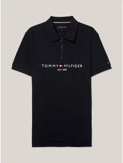 Tommy Hilfiger Regular Fit Logo Polo In Black