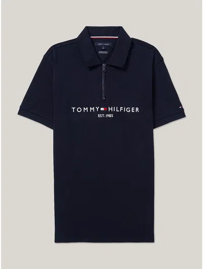 Tommy Hilfiger Regular Fit Logo Polo In Navy