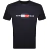 Tommy Hilfiger Regular Fit Logo T Shirt Navy In Navy