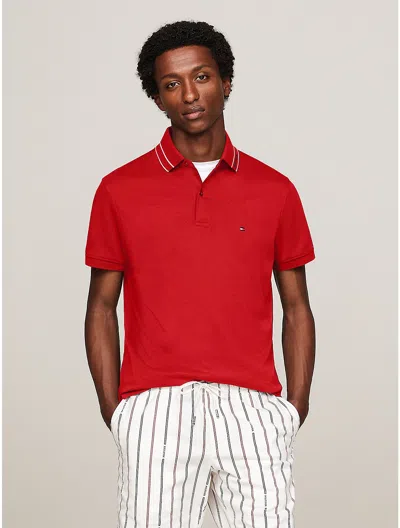Tommy Hilfiger Regular Fit Monotype Interlock Polo In Dark Magma