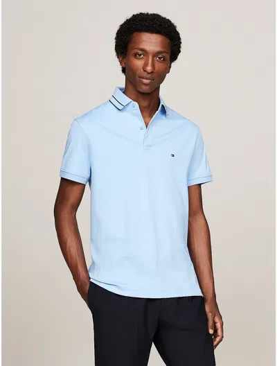 Tommy Hilfiger Regular Fit Monotype Interlock Polo In Vessel Blue