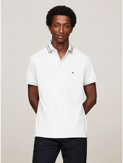 Tommy Hilfiger Regular Fit Monotype Interlock Polo In White