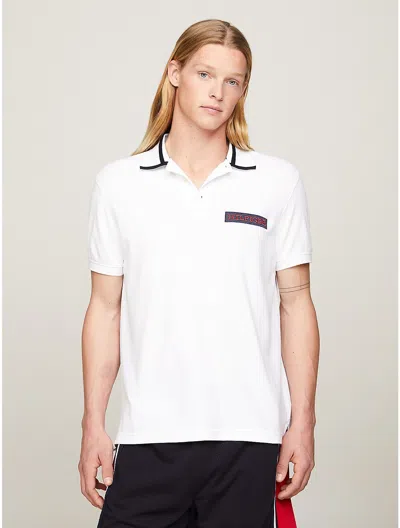 Tommy Hilfiger Regular Fit Monotype Logo Patch Polo In White