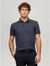 Tommy Hilfiger Regular Fit Monotype Mouline Polo In Blue Heather