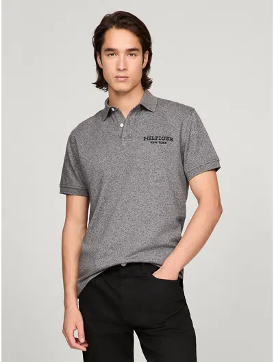 Tommy Hilfiger Men's Regular-fit Tipped Linen Polo Shirt In Grey Heather