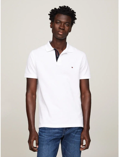 Tommy Hilfiger Regular Fit Monotype Placket Polo In White