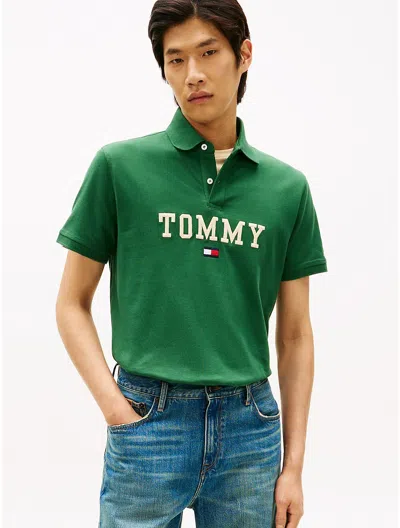 Tommy Hilfiger Regular Fit Monotype Tommy Logo Polo In Green