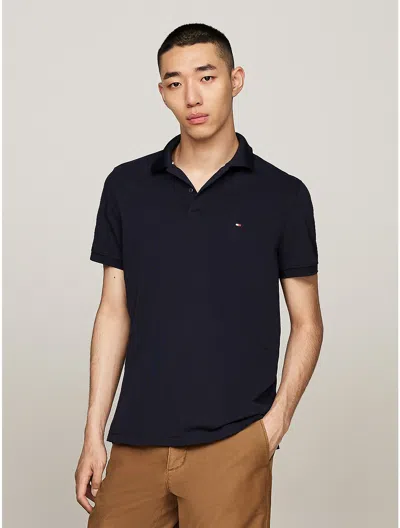 Tommy Hilfiger Regular Fit Performance Pique Polo In Navy