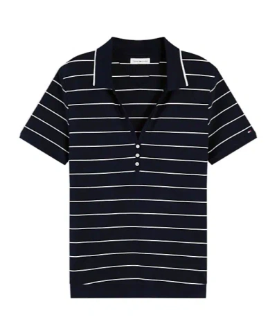 Tommy Hilfiger Regular Fit Pique Henley Polo Shirt In Black